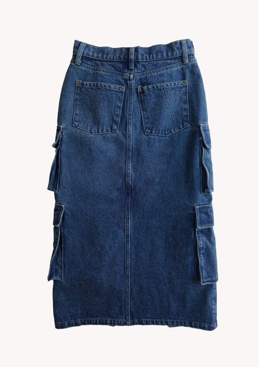 Women's knee-length denim skirt