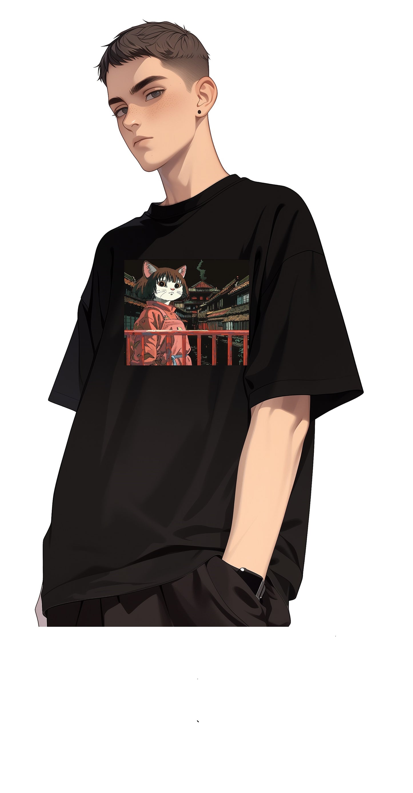 <貓與千尋>100% Cotton Graphic Tee