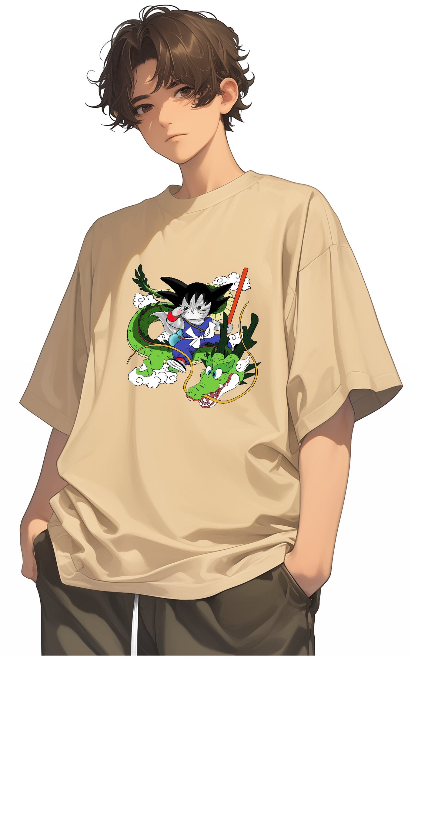<撒亞貓悟空> 100% Cotton Graphic Tee
