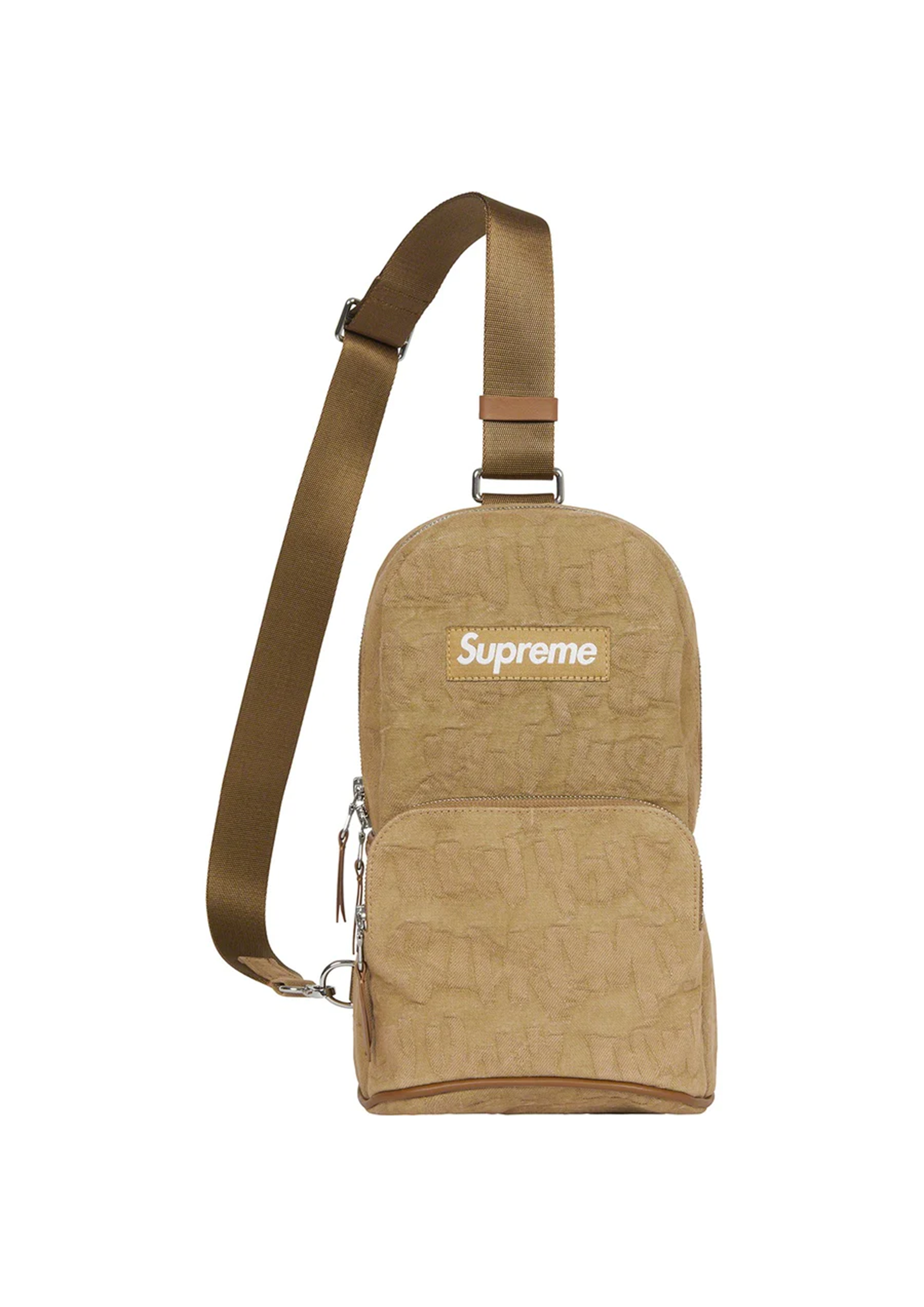 Fat Tip Jacquard Denim Sling Bag