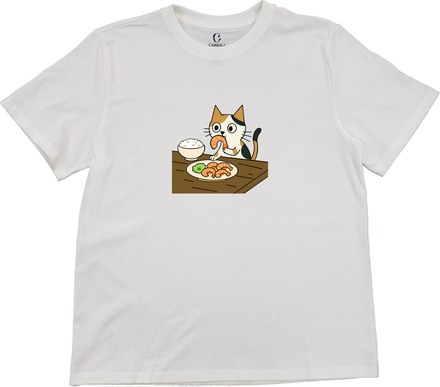 "Ah Cal" steals shrimps| Cotton crewneck graphic printed T-shirt