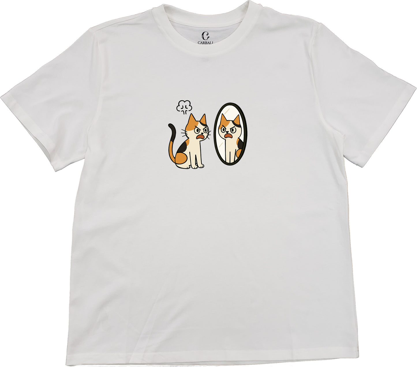 "Ah Cal" throwing a tantrum in front of the mirror | Cotton crewneck graphic printed T-shirt