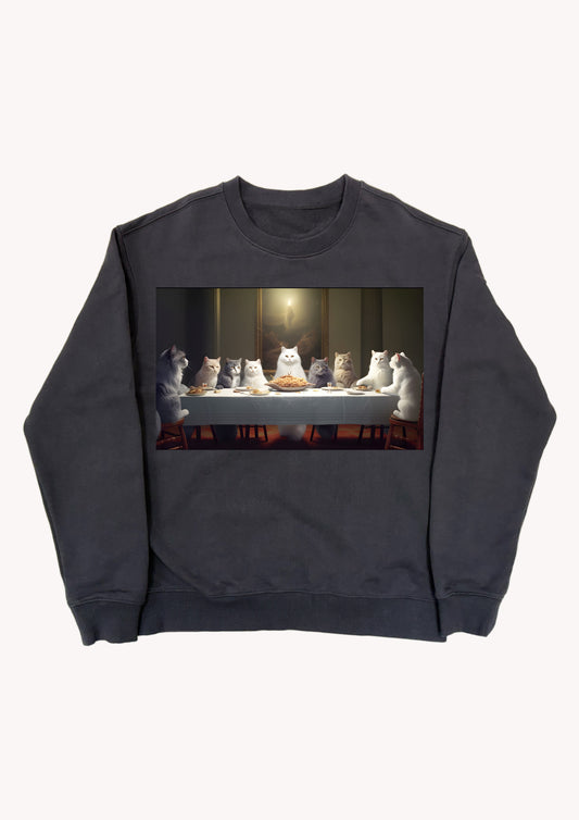 最後的貓晚餐|純棉印花圓領衛衣