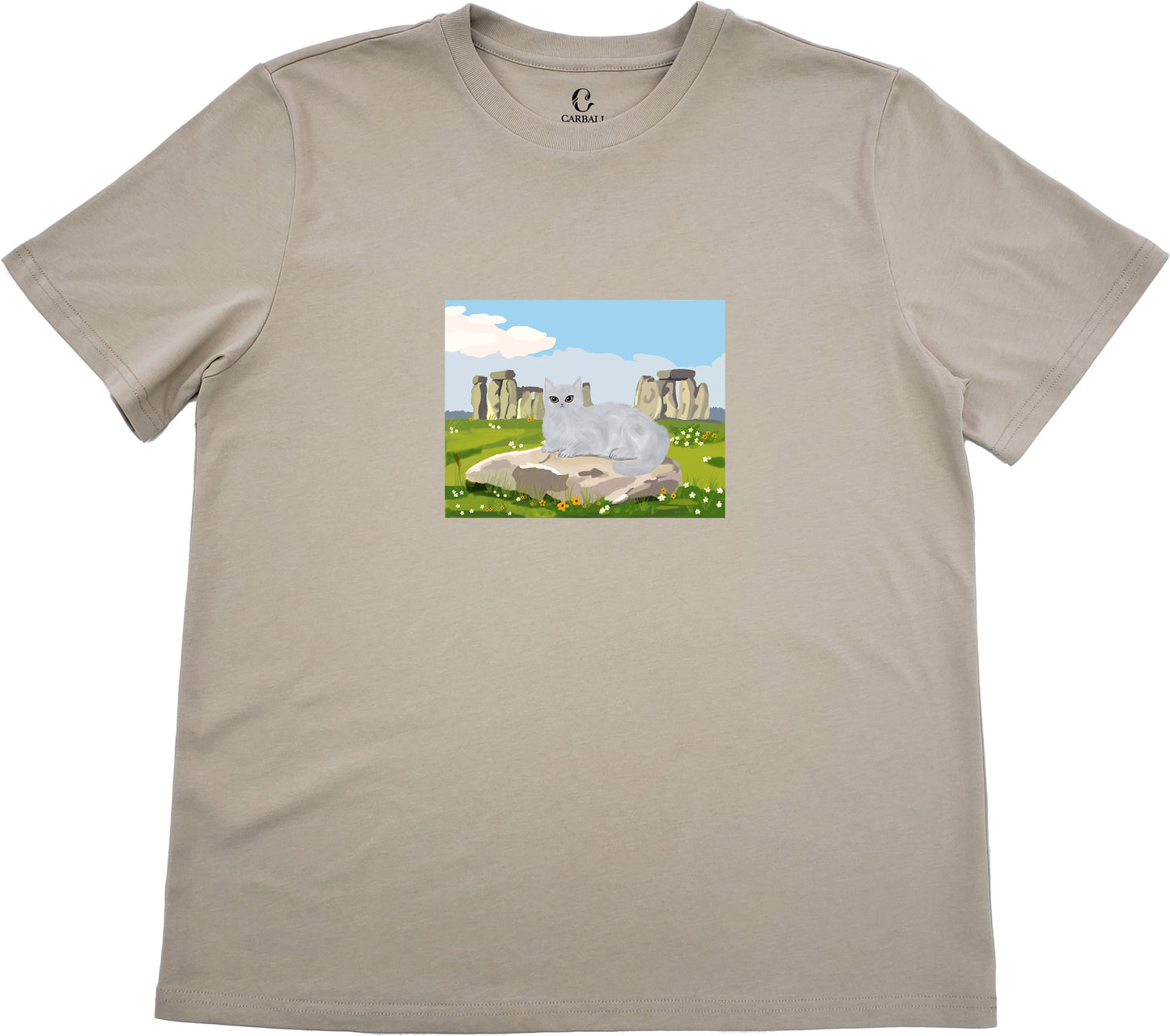 "Rosie" in Stonehenge | Cotton crewneck graphic printed T-shirt