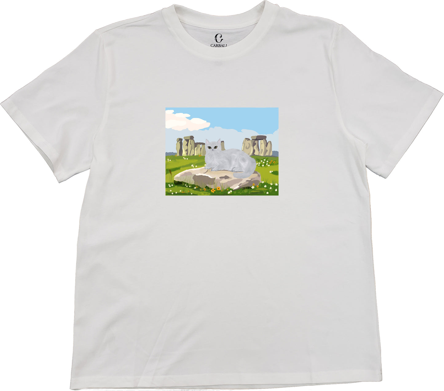 "Rosie" in Stonehenge | Cotton crewneck graphic printed T-shirt