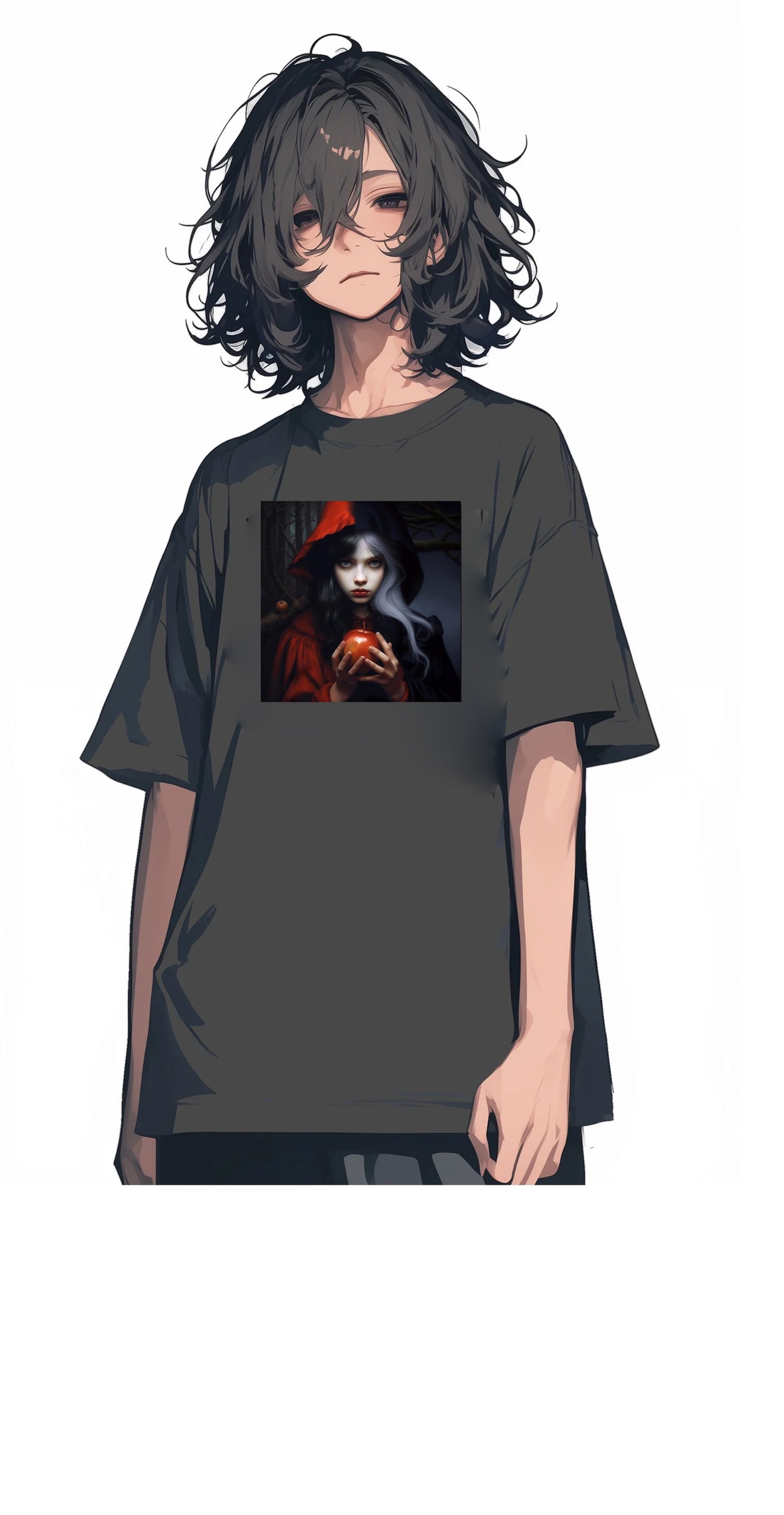 Red Riding Hood|Cotton crewneck graphic printed T-shirt