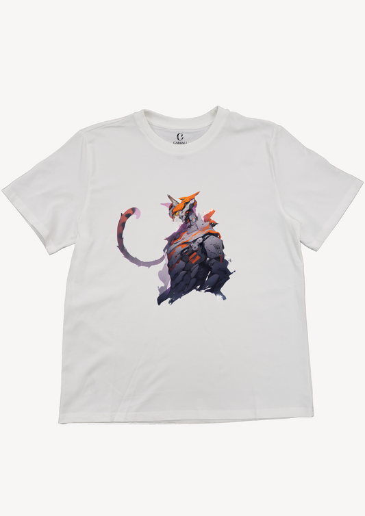 喵喵戰士|純棉圓領印花T恤