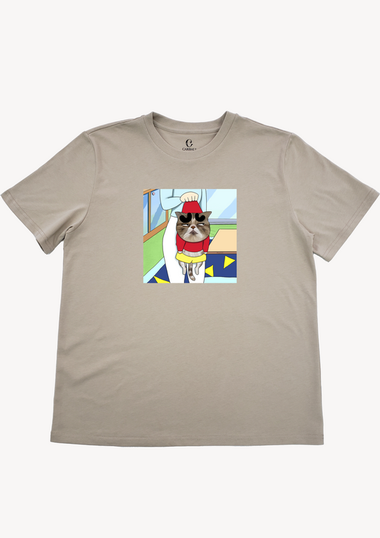 屁屁喵|純棉圓領印花T恤