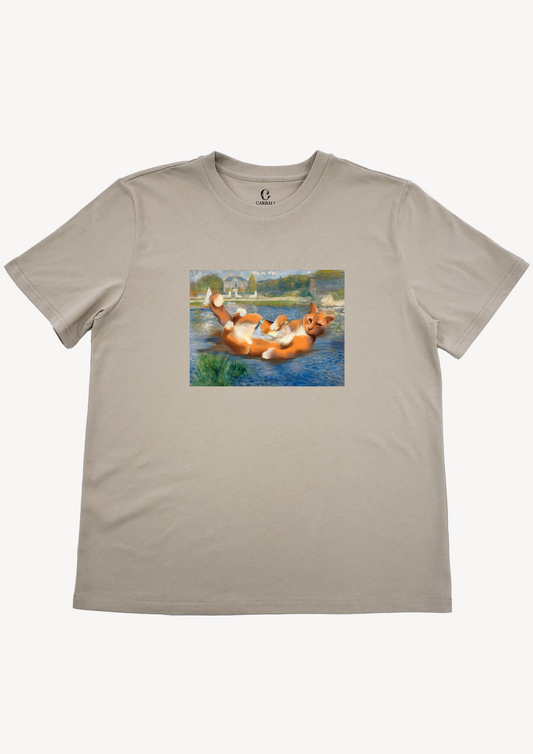 喵喵小艇|純棉圓領印花T恤