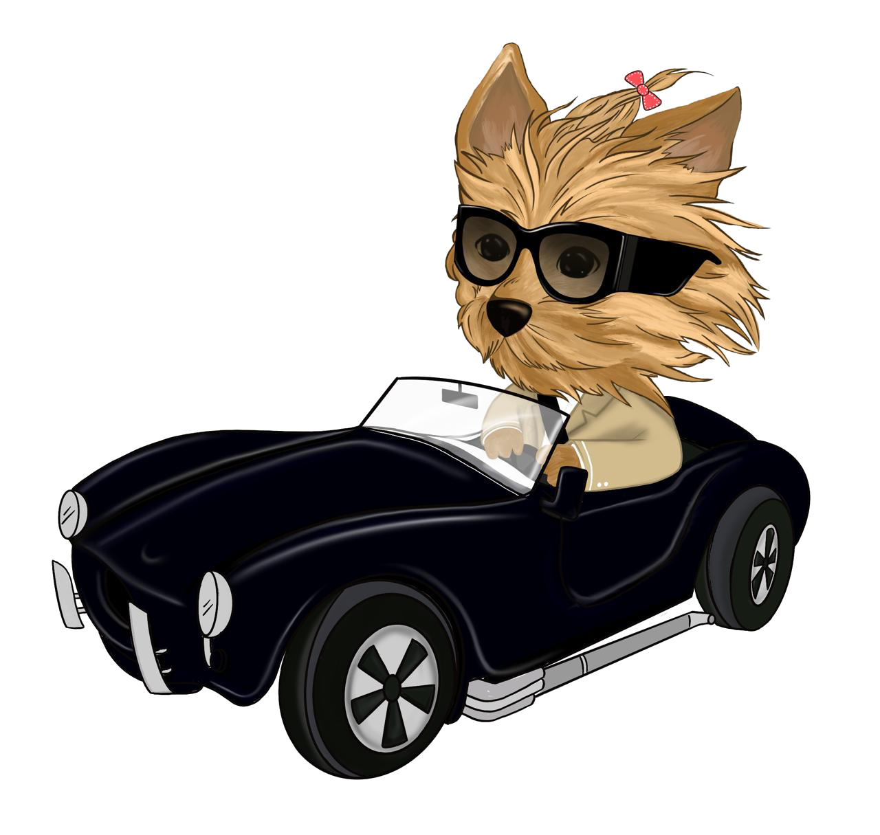 狗狗開車|純棉圓領印花T恤