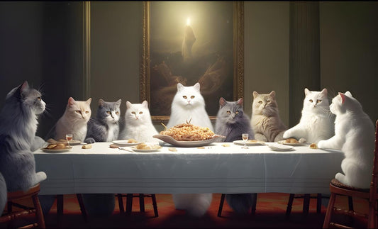 最後的貓晚餐|純棉圓領印花T恤