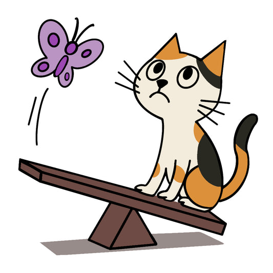 「阿Cal」和蝴蝶玩蹺蹺板|純棉圓領印花T恤