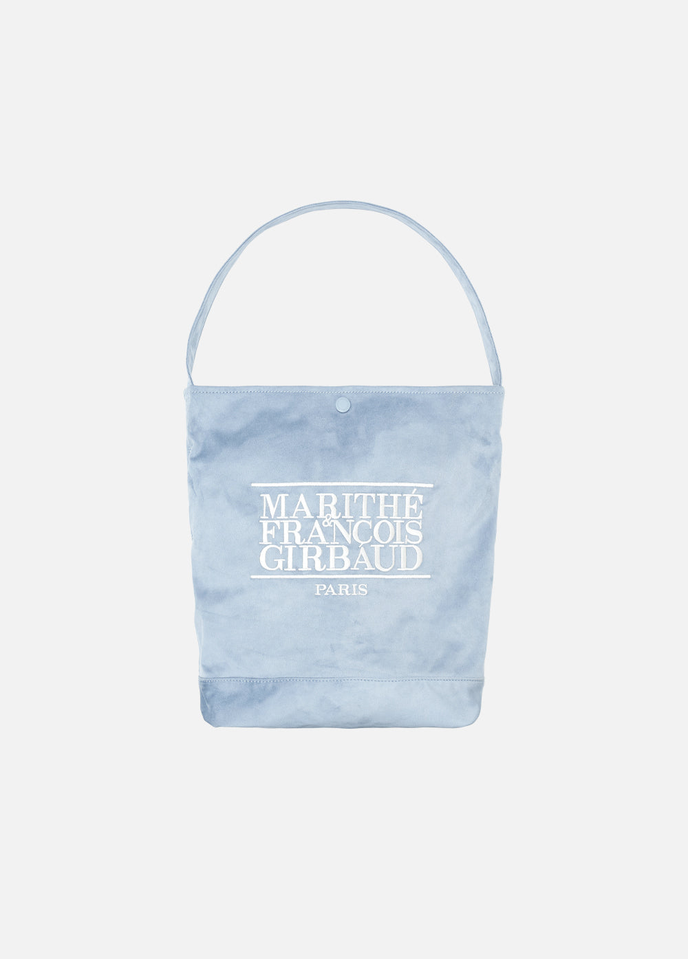Marithe | CLASSIC LOGO SUEDE TOTE BAG ash blue | CARBALI KOREA TRIP