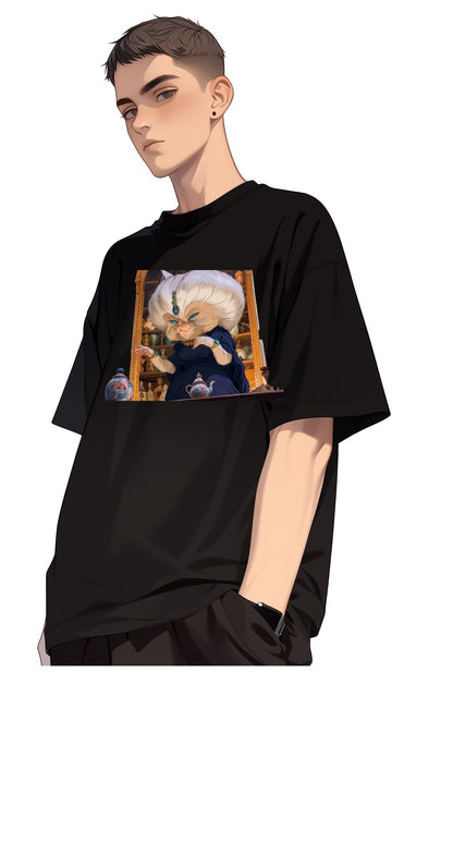 <貓婆婆>100% Cotton Graphic Tee