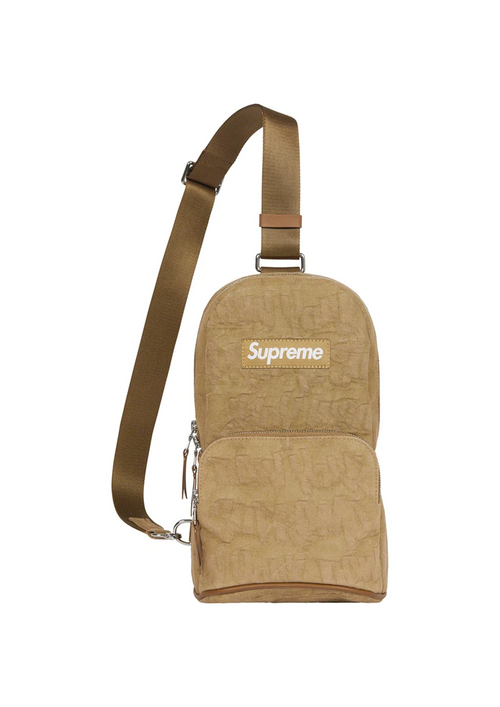 Fat Tip Jacquard Denim Sling Bag