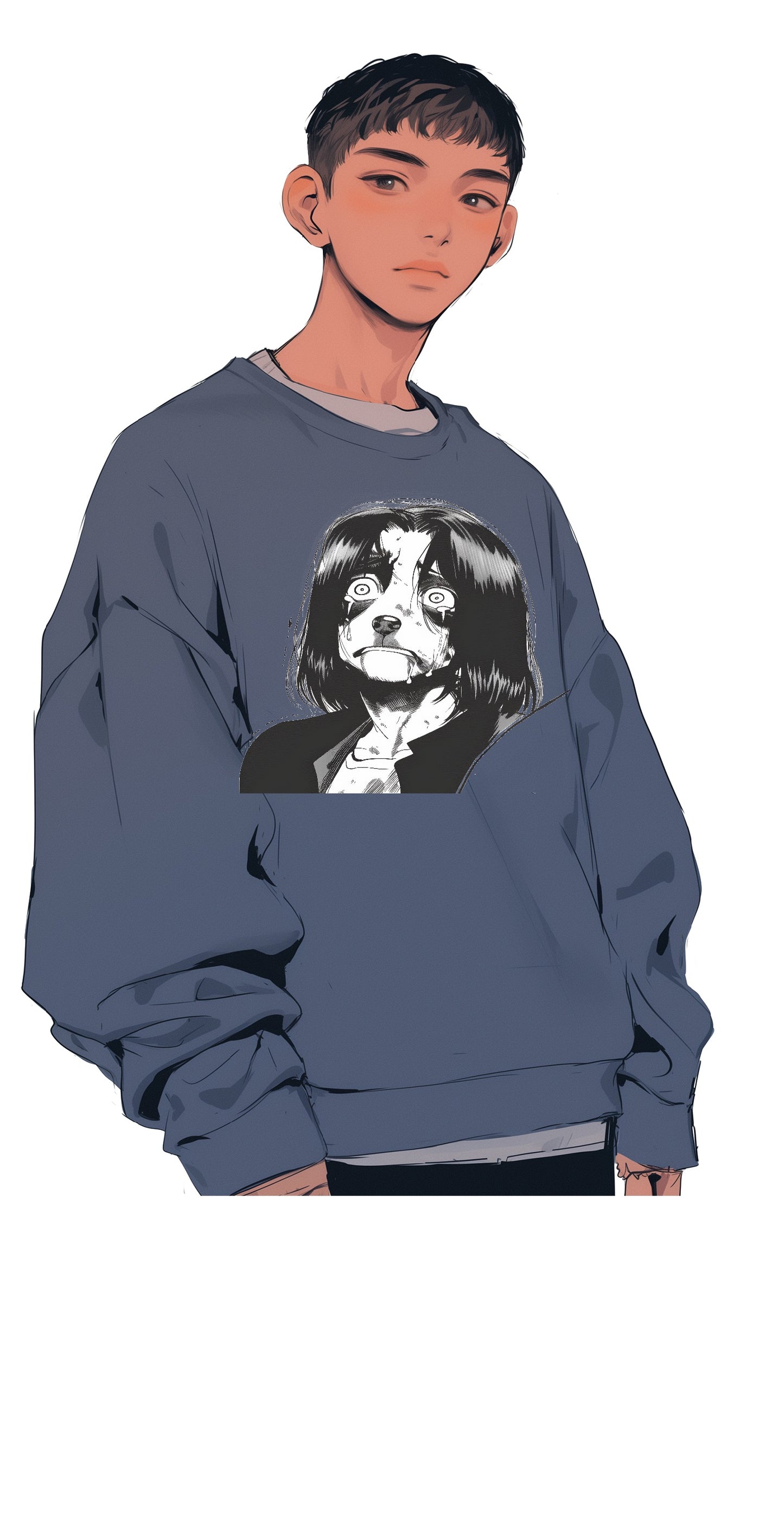 <狗狗打籃球>100% Cotton Graphic Sweater