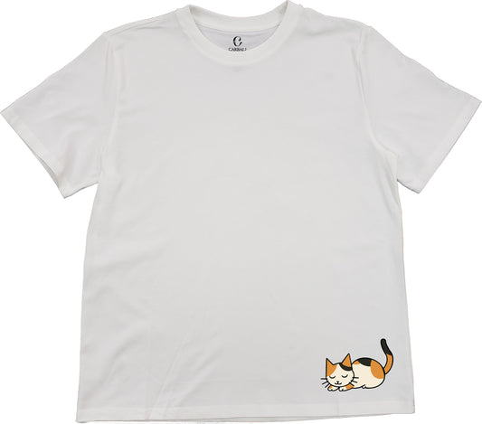 "Ah Cal" Napping｜Cotton crewneck graphic printed T-shirt