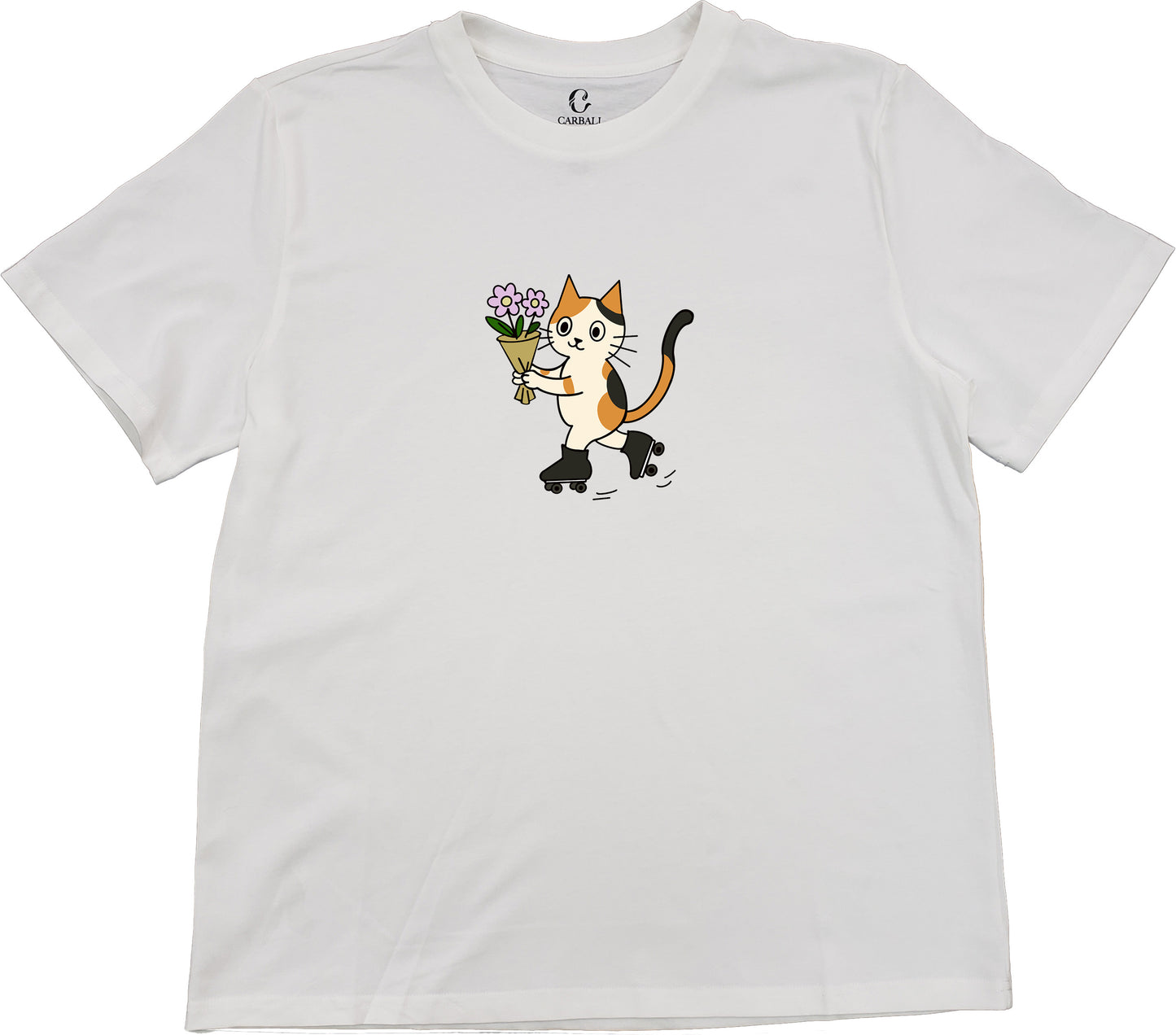 「Ah Cal」Delivering Flowers｜Cotton crewneck graphic printed T-shirt