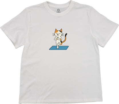 "Ah Cal" Practicing Yoga | Cotton crewneck graphic printed T-shirt