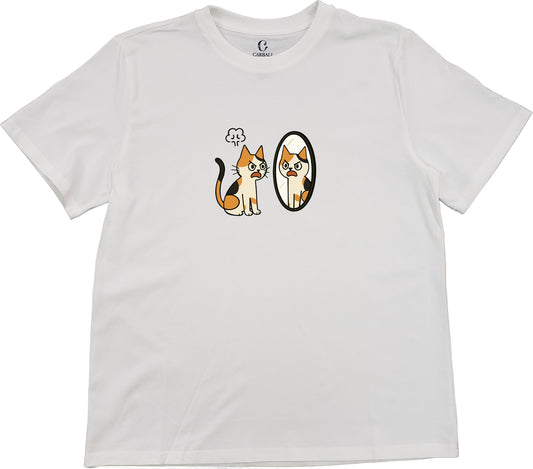 "Ah Cal" throwing a tantrum in front of the mirror | Cotton crewneck graphic printed T-shirt