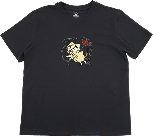 "Ah Cal" On a windy day | Cotton crewneck graphic printed T-shirt