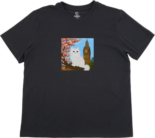 「Rosie」in London｜Cotton crewneck graphic printed T-shirt