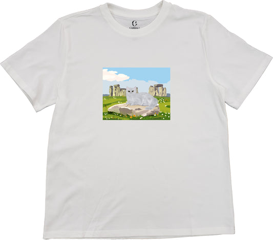 "Rosie" in Stonehenge | Cotton crewneck graphic printed T-shirt