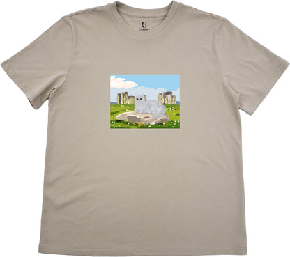 "Rosie" in Stonehenge | Cotton crewneck graphic printed T-shirt