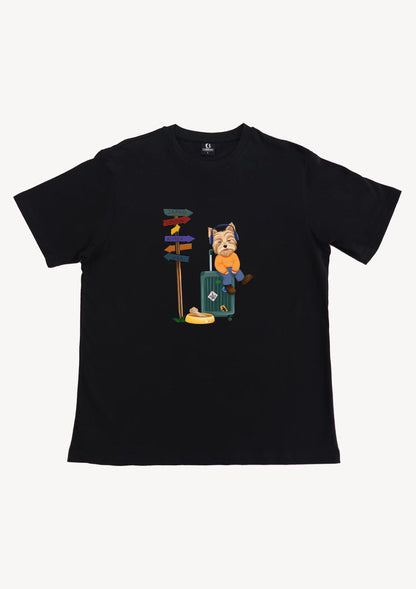 旅行狗 Oversize 狗T恤〡Carbali 白日貓系列